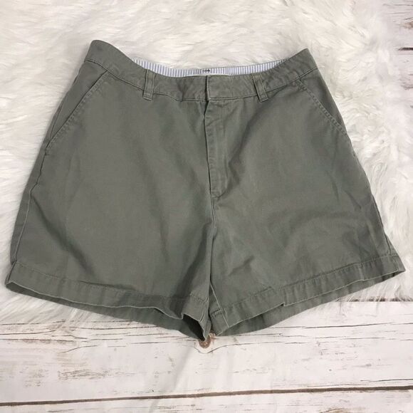Tommy Hilfiger Olive Green Cotton High Rise Shorts Size 8 Y2K 90s - Picture 1 of 10